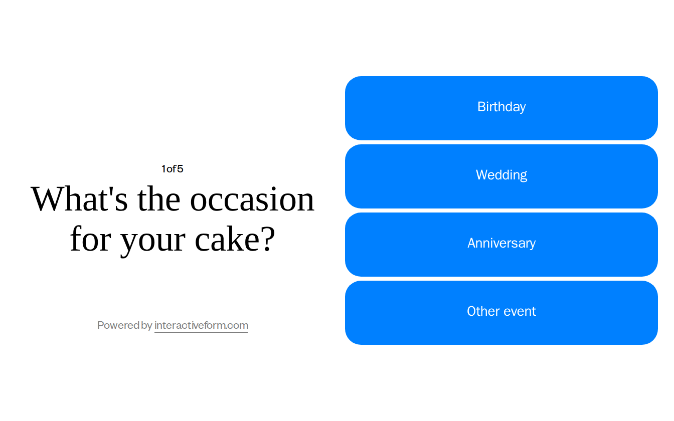 Food Service Bakery Quiz Template — Boost Your Custom Cake Orders