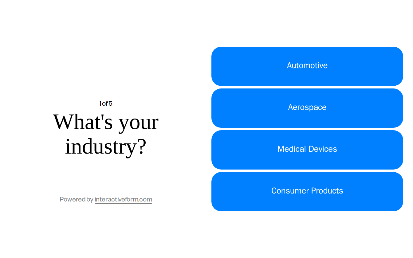 Manufacturing 3D Printing Services Quiz Template — Capture High-Quality Prototype Order Leads