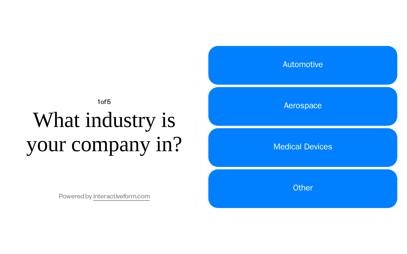 Manufacturing Custom Fabrication Quiz Template — Generate More Quote Requests