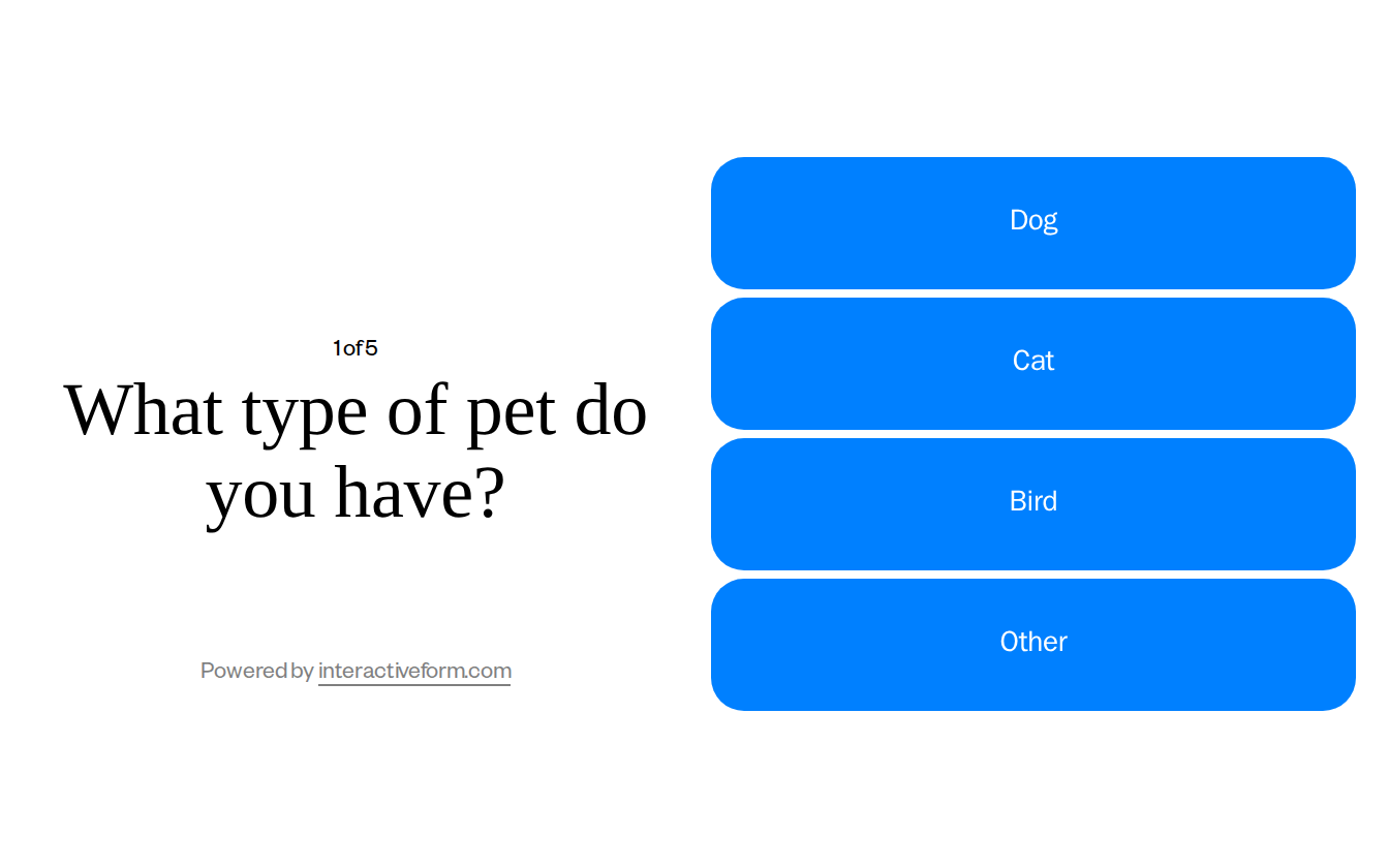 Pet Services Veterinary Clinic Quiz Template — Simplify Your Appointment Booking Process