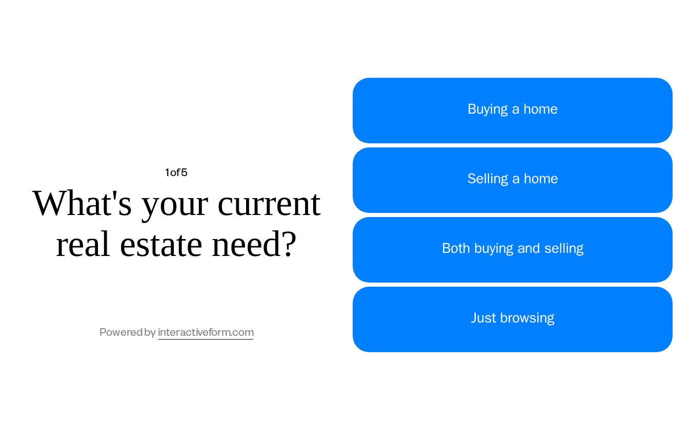 Residential Real Estate Quiz Template — Capture More Property Showing Requests
