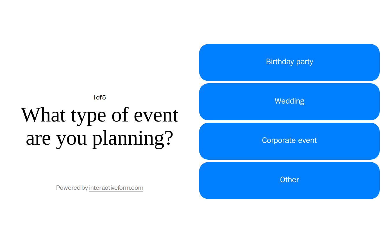 Party Rental Services Quiz Template — Simplify Your Event Planning