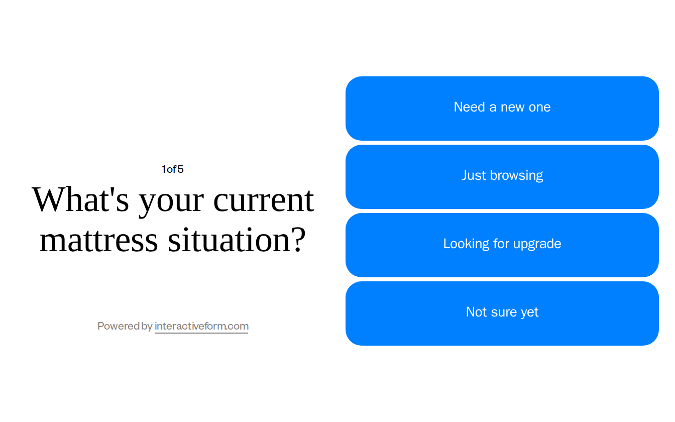 Retail Mattress Store Quiz Template — Boost Your Appointment Bookings