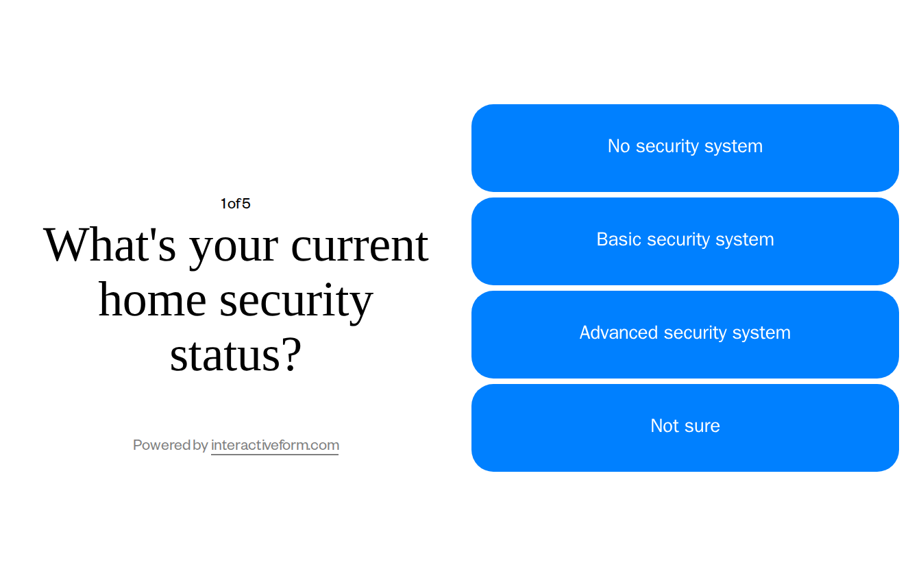 Home Security Systems Quiz Template — Secure More Consultation Leads