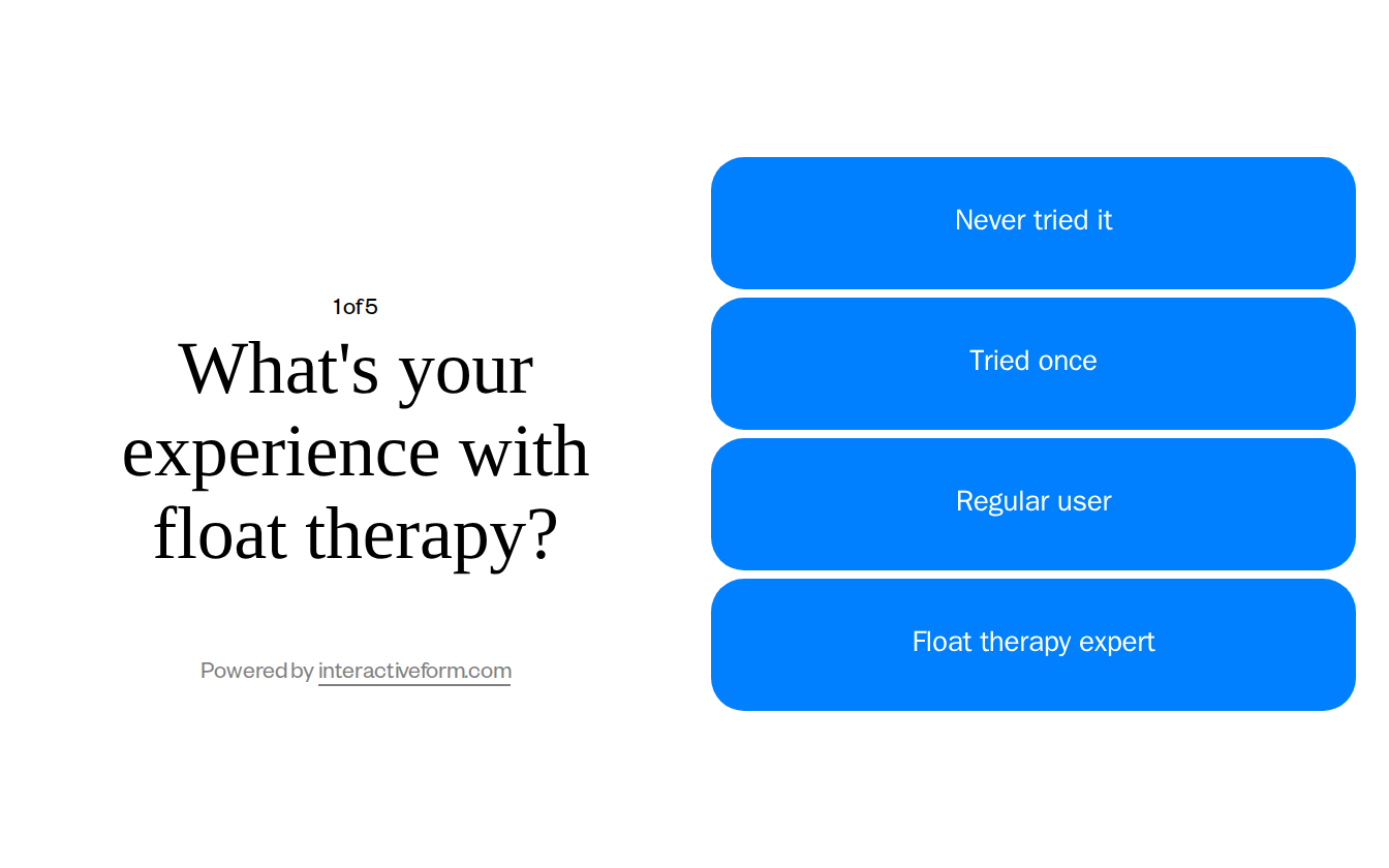 Spa Services Float Therapy Quiz Template — Capture More Bookings with Sensory Deprivation