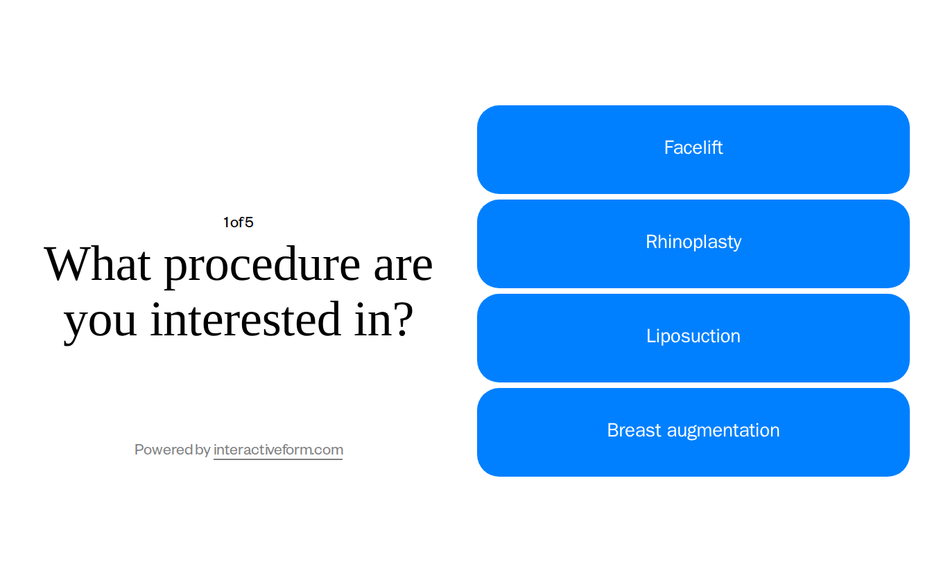Healthcare Cosmetic Surgery Quiz Template — Schedule More Consultations with Ease