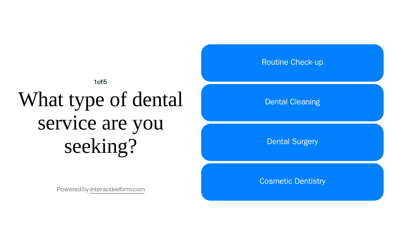 Healthcare Dental Services Quiz Template — Simplify Your Appointment Booking Process