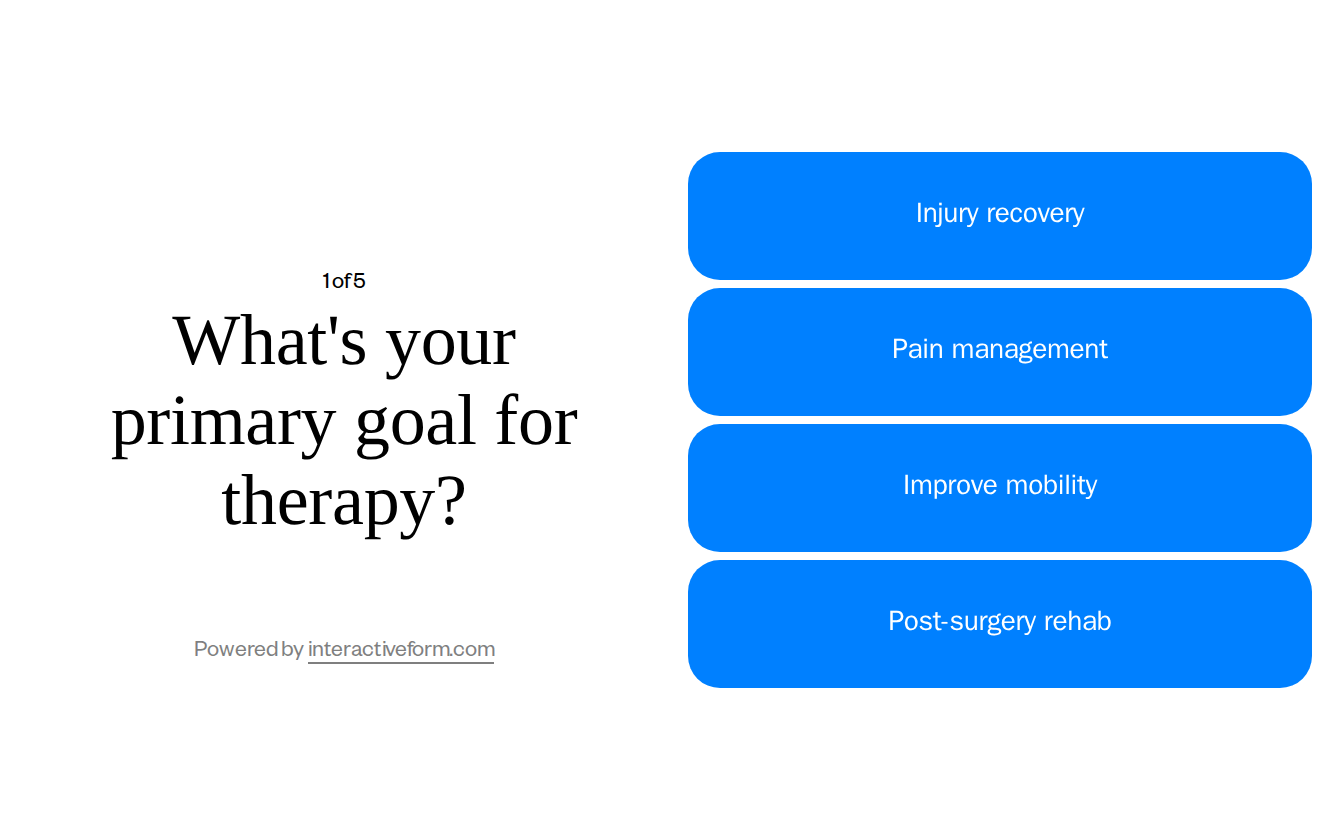 Healthcare Physical Therapy Quiz Template — Capture More Patient Inquiries