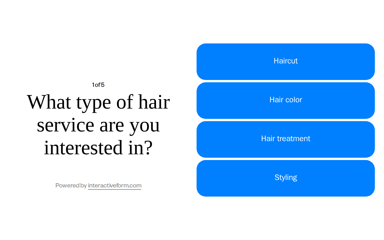 Beauty Salon Quiz Template — Boost Your Appointment Bookings