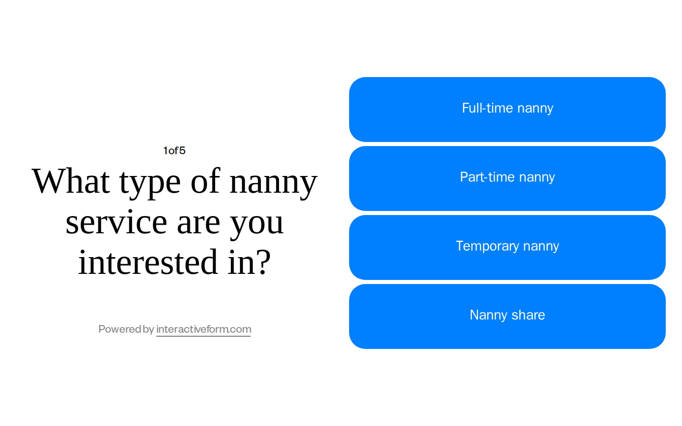 Childcare Nanny Services Quiz Template — Streamline Your Nanny Search