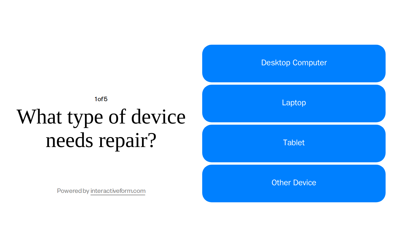 Computer Services Quiz Template — Simplify Your Repair Consultation Booking Process
