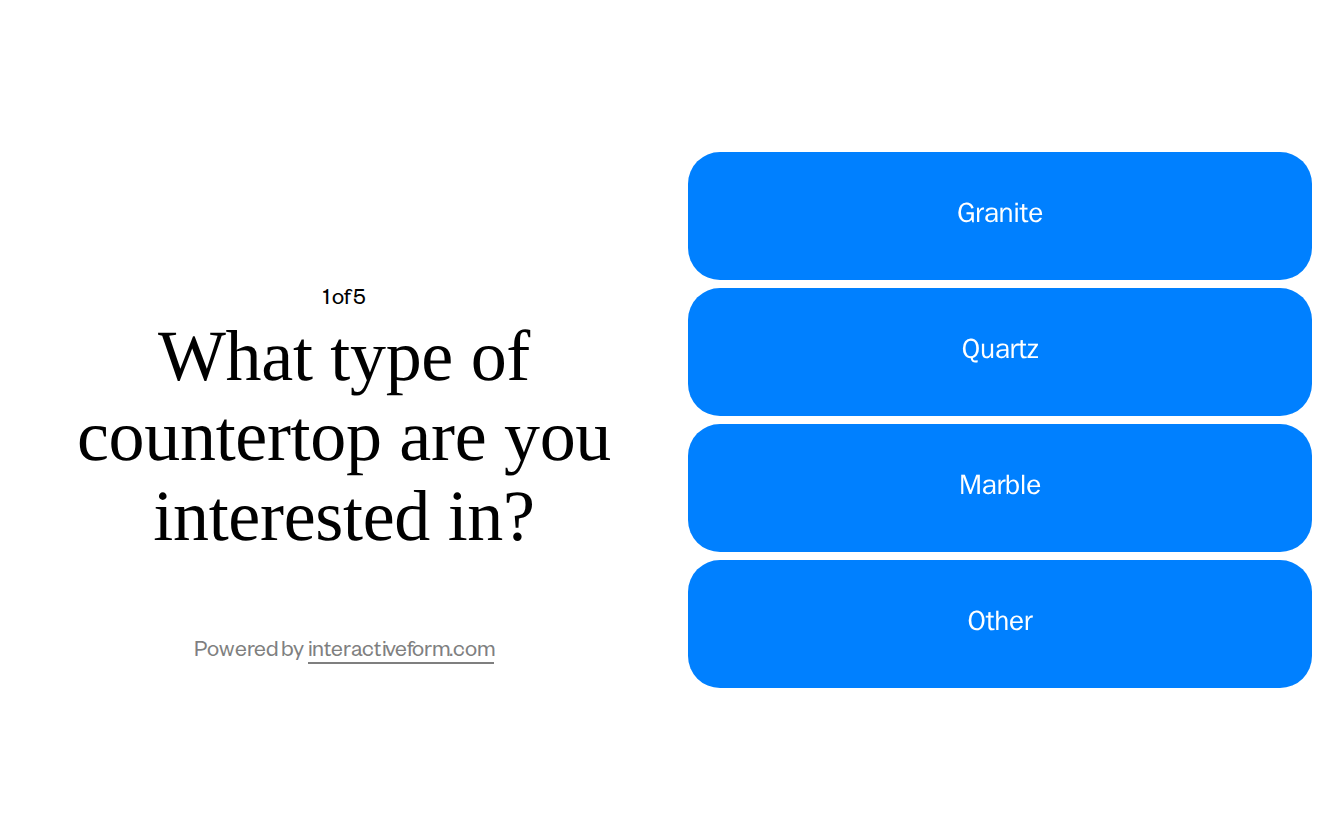 Countertop Installation Quiz Template — Generate More Qualified Quote Requests
