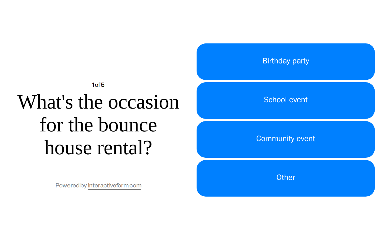Entertainment Bounce House Rental Quiz Template — Boost Your Booking Rates
