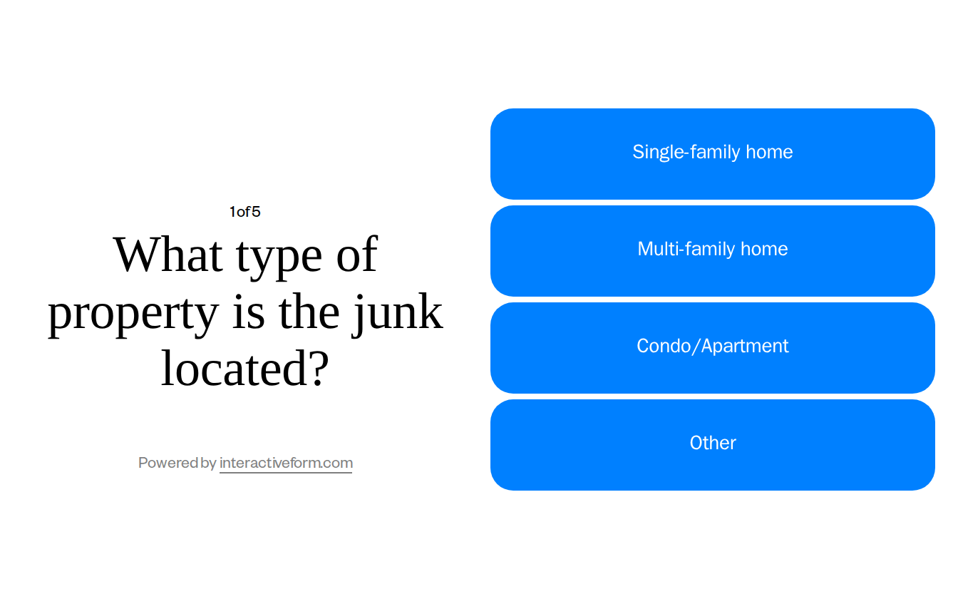 Environmental Junk Removal Quiz Template — Streamline Your Booking Process